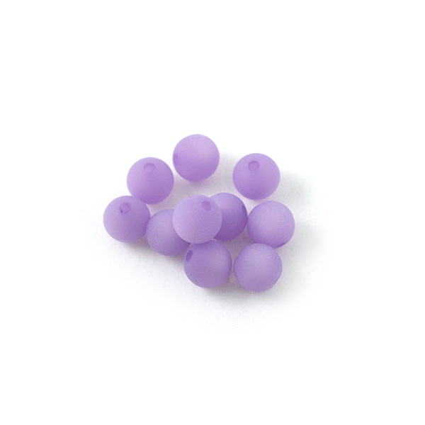 Perle ronde résine Polaris mat 10mm Mauve Clair