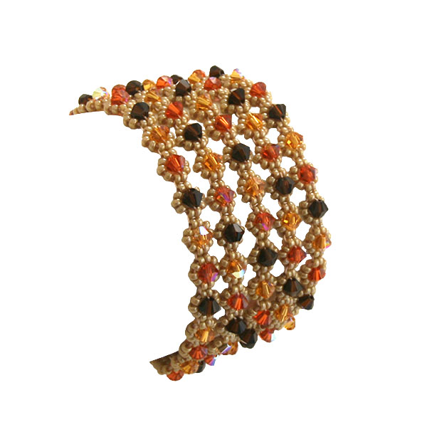 Kit Bracelet SORA 5 rangs Délica/Swarovski Beige/Topaz AB/Indian Red AB/Mocca