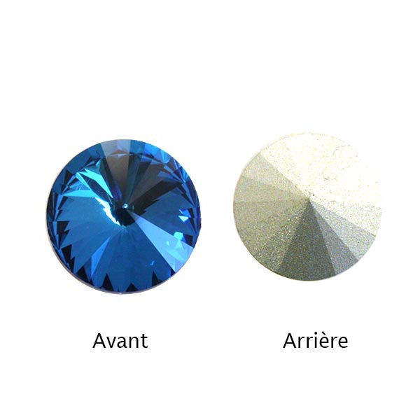 A1122 18mm Bte 60 Aurora pierre ronde Crystal Bermuda Blue F